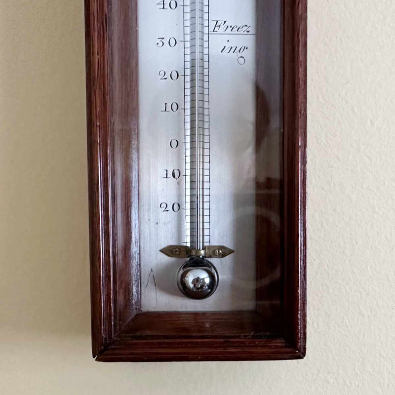 George III Mahogany Cased Wall Thermometer by Cox of Plymouth Dock