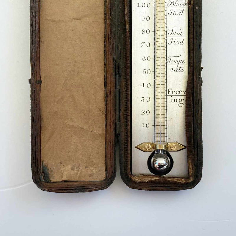 William IV Leather Cased Travel Thermometer by Thomas Harris & Son, London