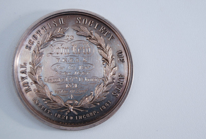 Royal Scottish Society of Arts Keith Medal to John Reid FRSSA dated 1871