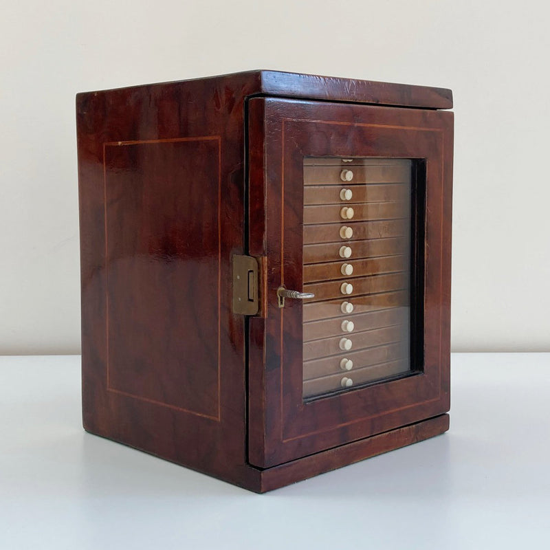 Late Victorian Mahogany Microscope Slide Cabinet or Slide Case