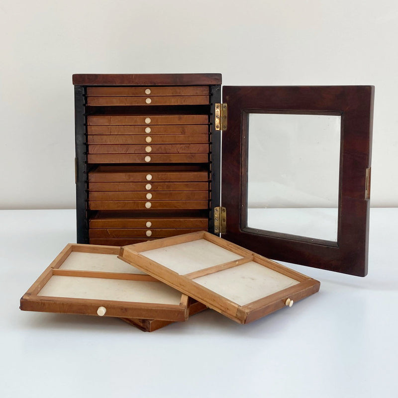 Late Victorian Mahogany Microscope Slide Cabinet or Slide Case