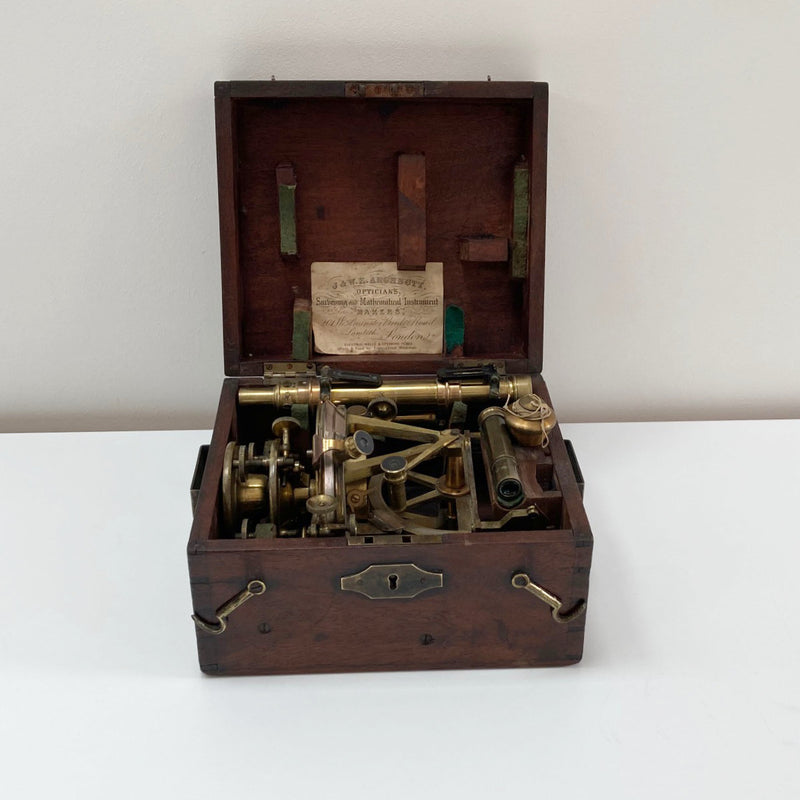 William IV Cased Miniature Altazimuth Theodolite by Cox of Devonport