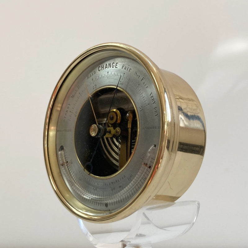 Victorian Miniature Open Dial Aneroid Barometer by PNHB of Paris