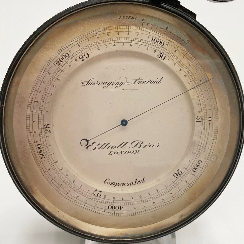 Late Victorian Surveying Aneroid Barometer in Case by Elliott Brothers London