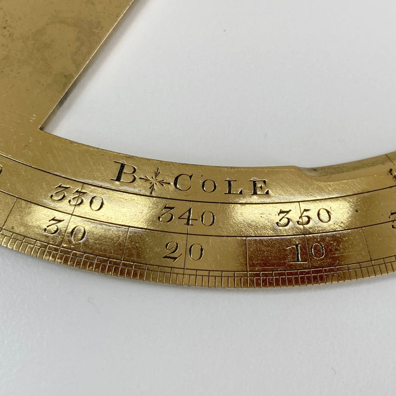 Eighteenth Century Circular Protractor by Benjamin Cole of Fleet Street