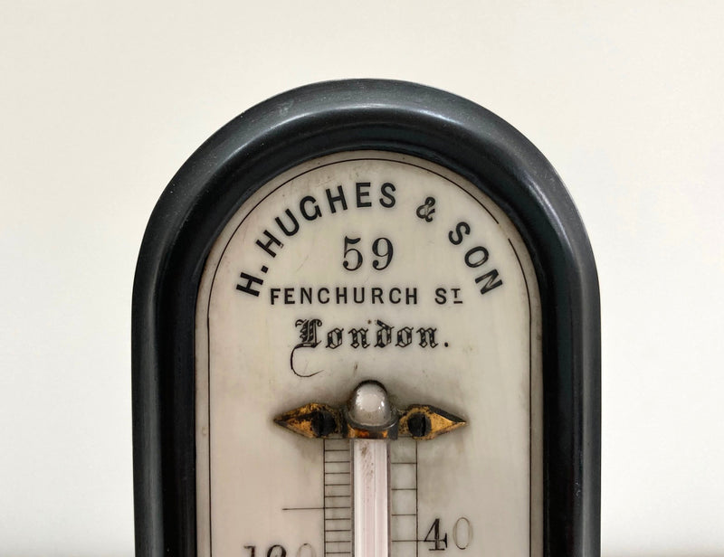Large Victorian Desk Thermometer by Henry Hughes & Son of 59 Fenchurch St, London