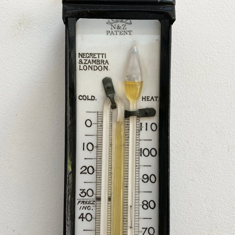 Mid Victorian Self Registering Max Min Thermometer in Case by Negretti & Zambra