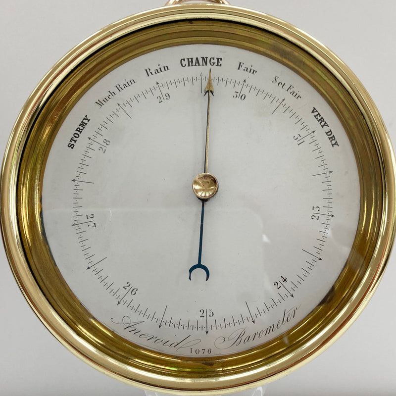 Early Victorian Aneroid Barometer in Display Case by Francis West of The Strand London