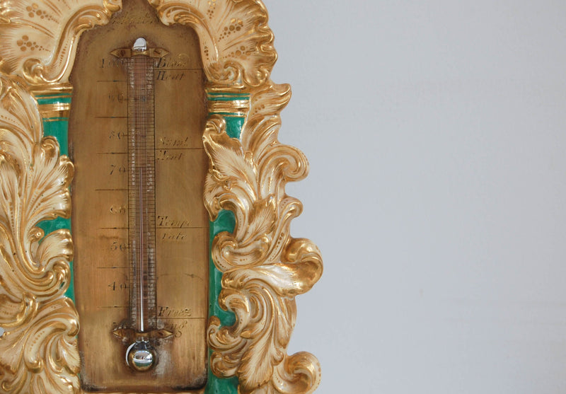 William IV Porcelain Desk Thermometer by Minton Potteries, Staffordshire.