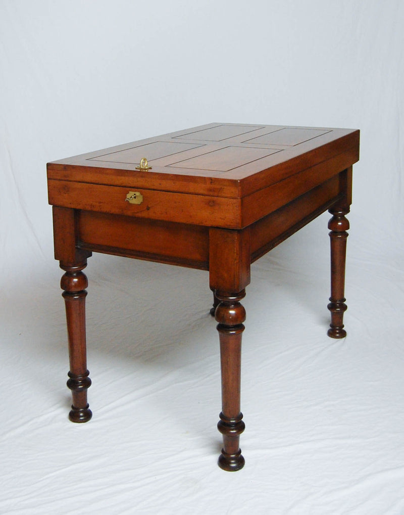 Early Victorian Mahogany Folding Bagatelle Table with Original Sliding Table Base
