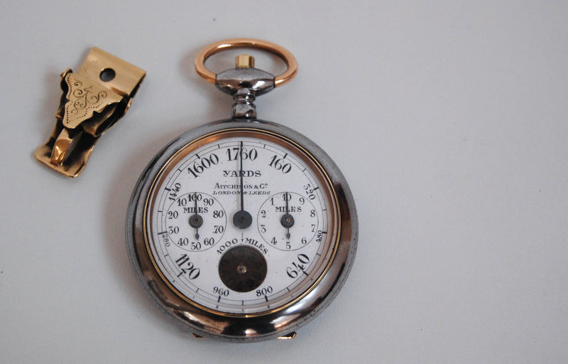 Edwardian Cased Henri Chatelain Pedometer Retailed by Aitchison & Co