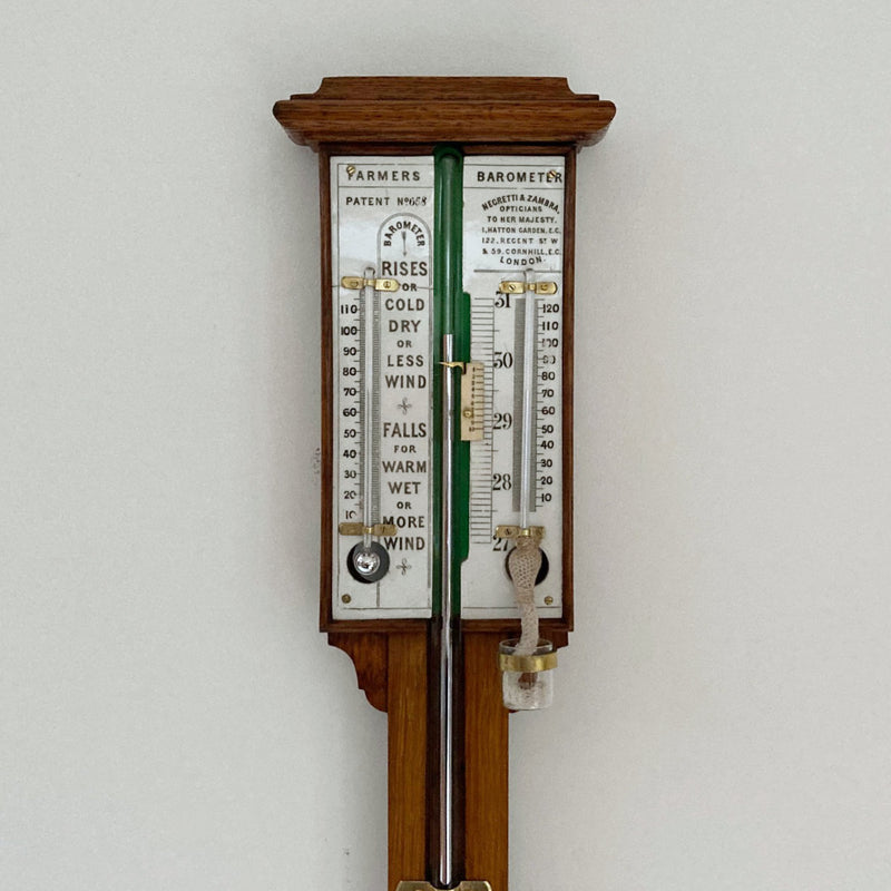 Early Victorian Farmers Stick Barometer by Negretti & Zambra