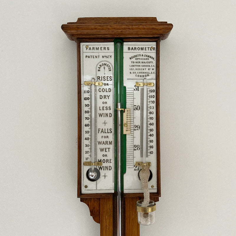 Early Victorian Farmers Stick Barometer by Negretti & Zambra