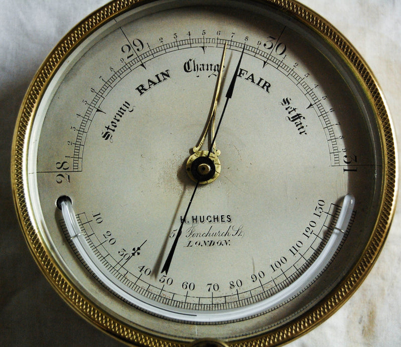 Victorian Oak Cased Ship's Barometer by Henry Hughes - Thames Marine Officers Training School Prize