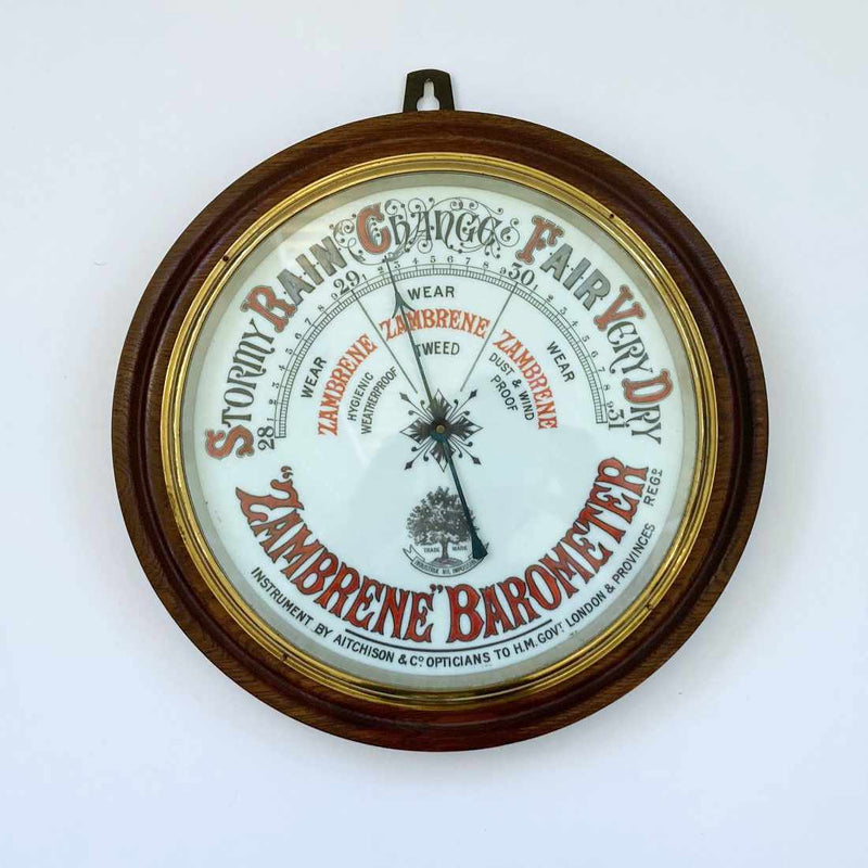 Large Shop Display Aneroid Barometer by Aitchison for Zambrene Weatherproof Clothing