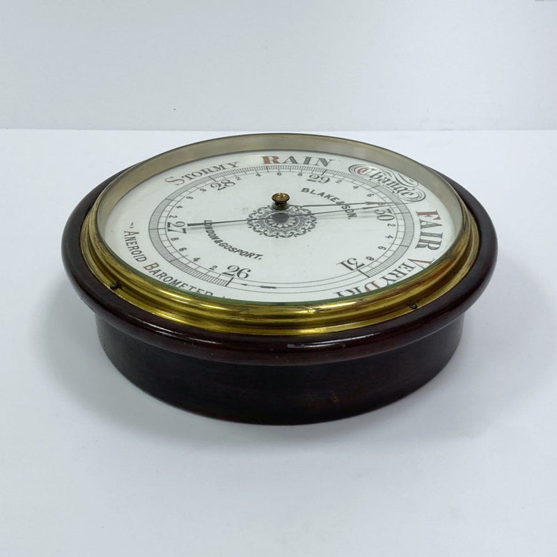 12" Dial Victorian Aneroid Barometer by Blake & Son of London & Gosport
