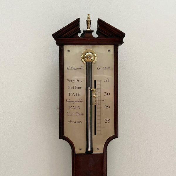 Eighteenth Century Mahogany Stick Barometer by Charles Lincoln of London