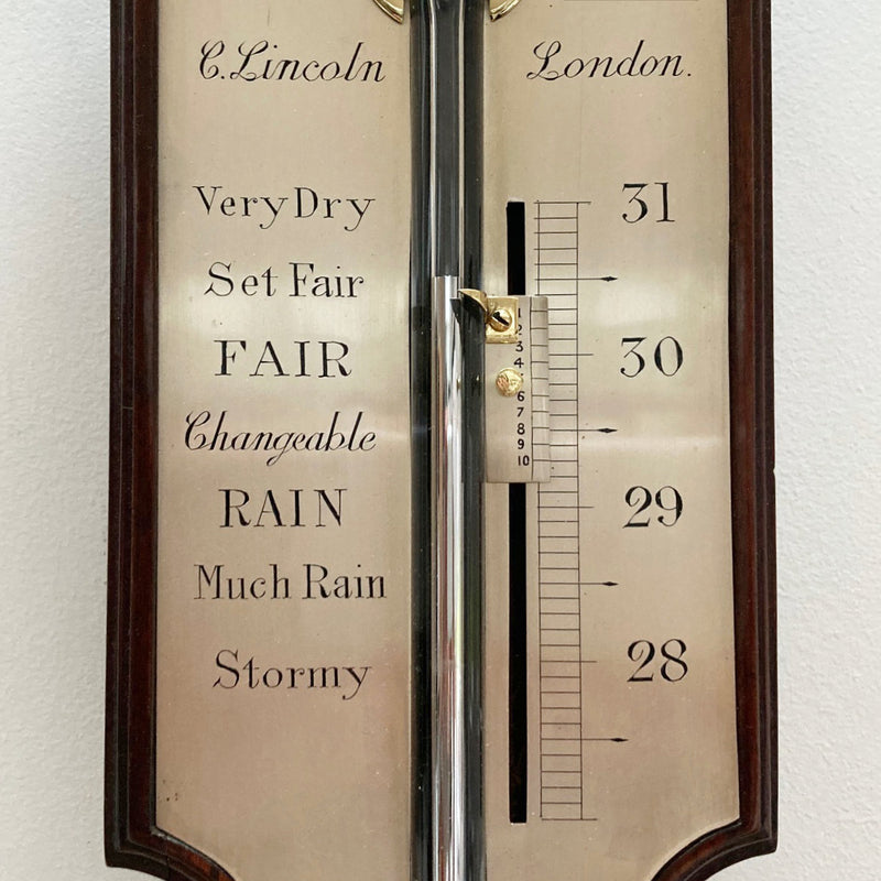 Eighteenth Century Mahogany Stick Barometer by Charles Lincoln of London