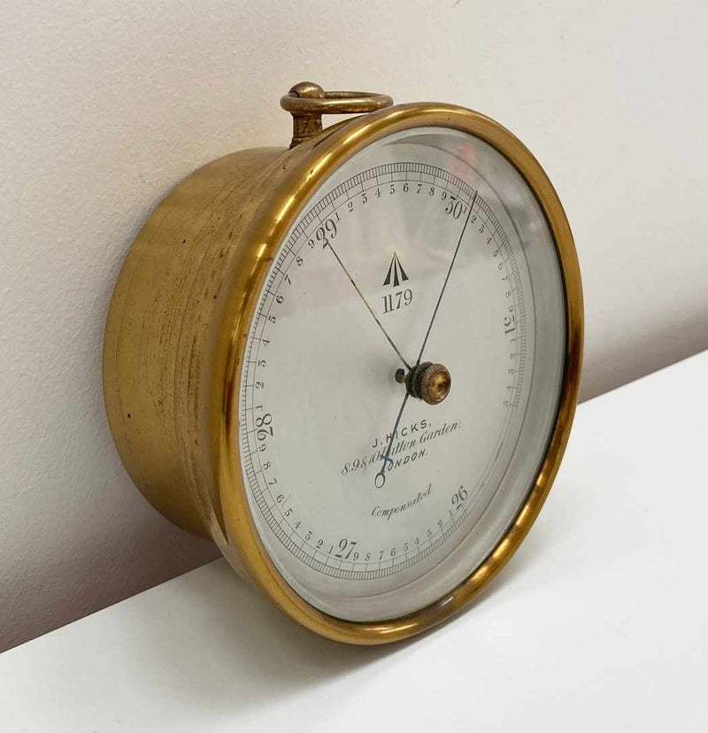 Victorian Met Office Issued Aneroid Barometer by J Hicks of London