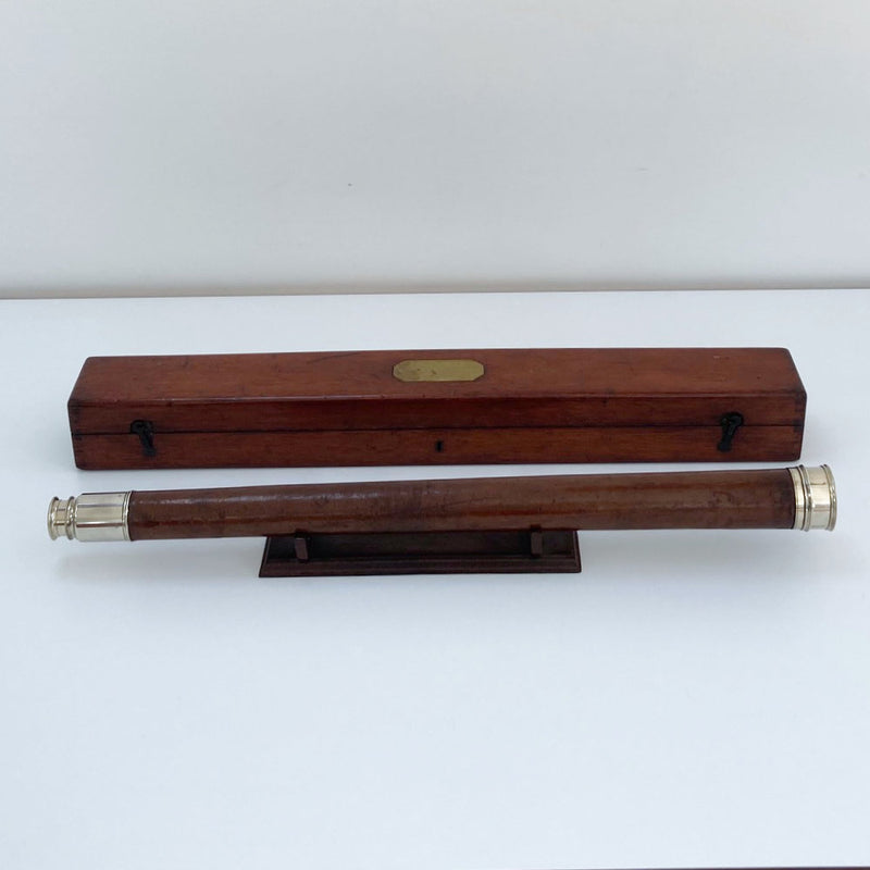 Mid Victorian Cased Single Draw Marine Telescope by Troughton & Simms London