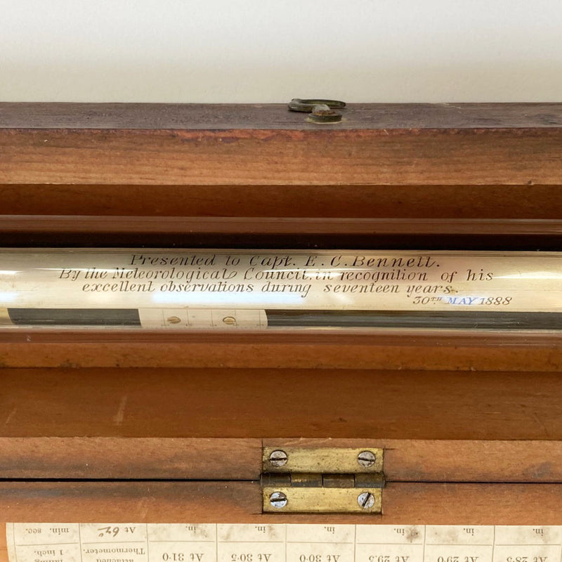 Victorian Kew Pattern Marine Barometer by Adie with Met Office Inscription