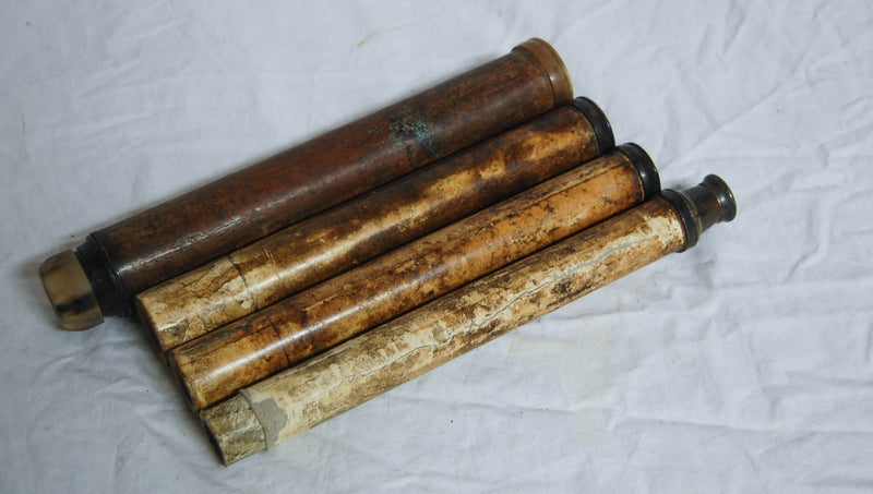 Mid-Eighteenth Century Three Draw Pasteboard Telescope