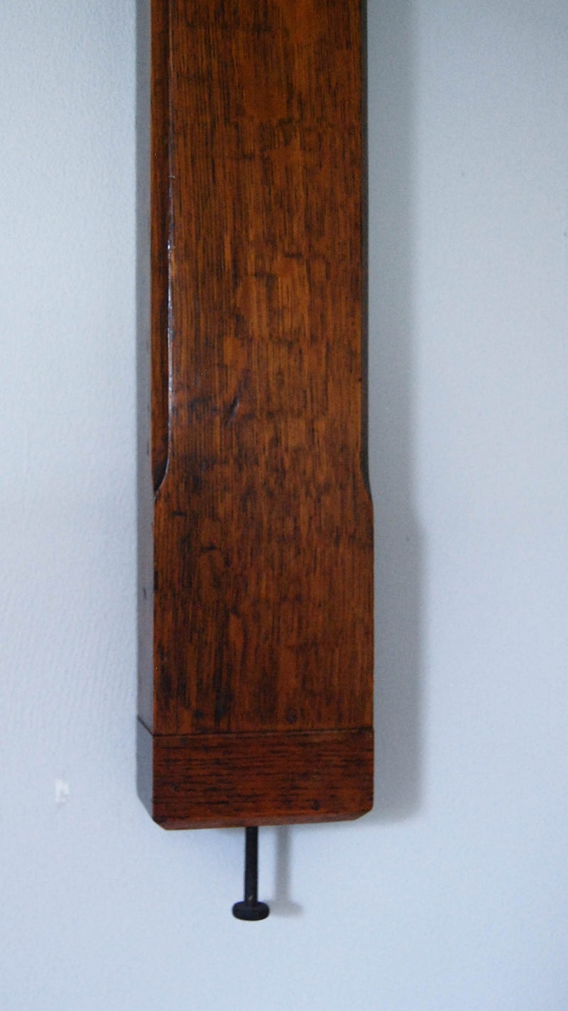 Late Victorian Oak Miner's or Pit Head Stick Barometer by Negretti & Zambra