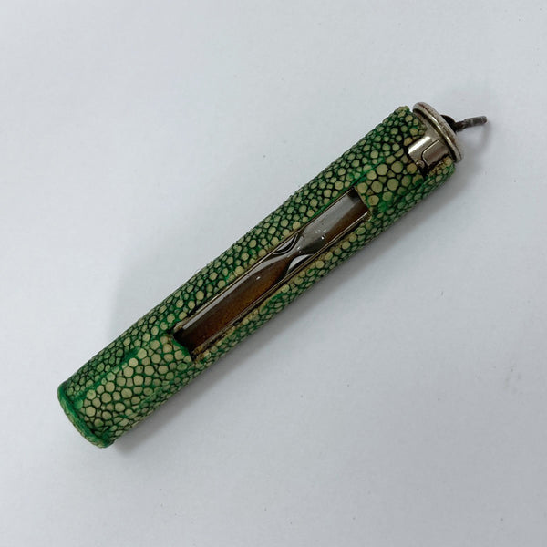 Late Victorian pocket sand timer with shagreen case