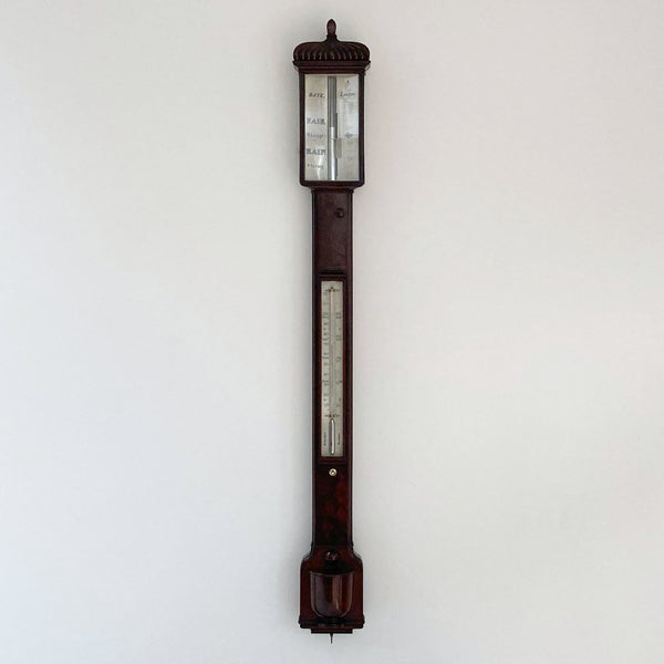 Early Victorian Pagoda Stick Barometer by Bate of London