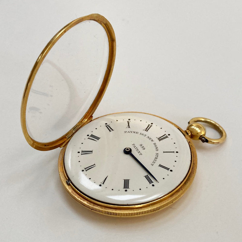 Early Victorian Gilt Cased Patent Pedometer by Payne of 165 New Bond Street London