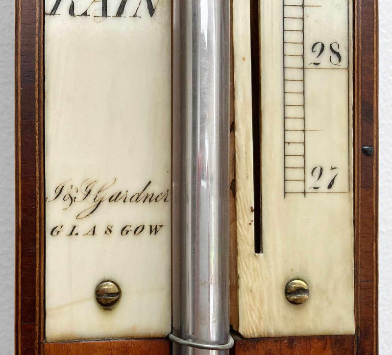 Early Nineteenth Century Scottish Satinwood Stick Barometer by J&J Gardner of Glasgow - Jason Clarke Antiques