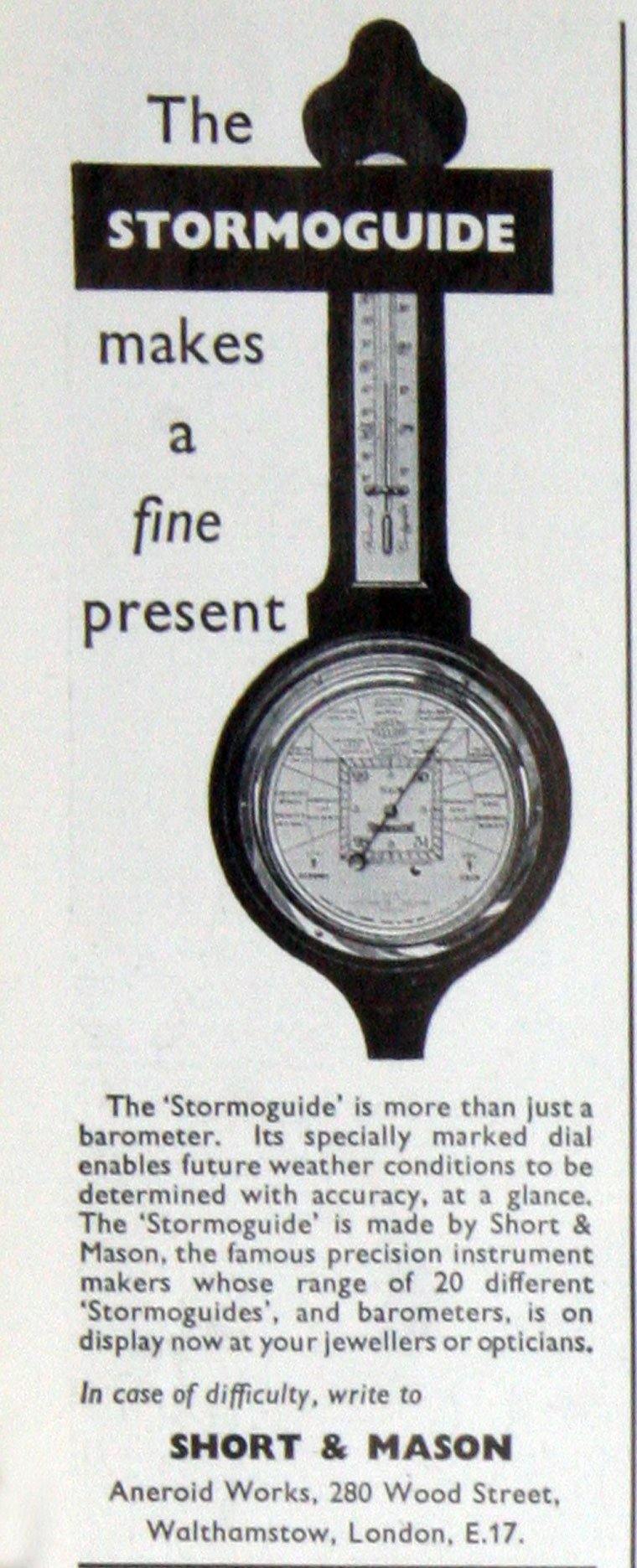 Art Deco Period Shop Display Stormoguide Aneroid Barometer by Short & Mason - Jason Clarke Antiques