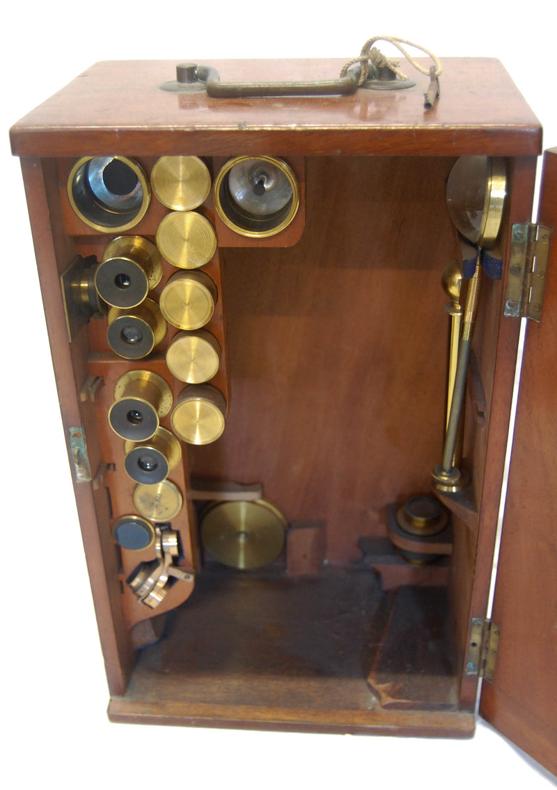 Victorian Cased Challenge Model Microscope by Swift & Son, 81 Tottenham Court Road, London