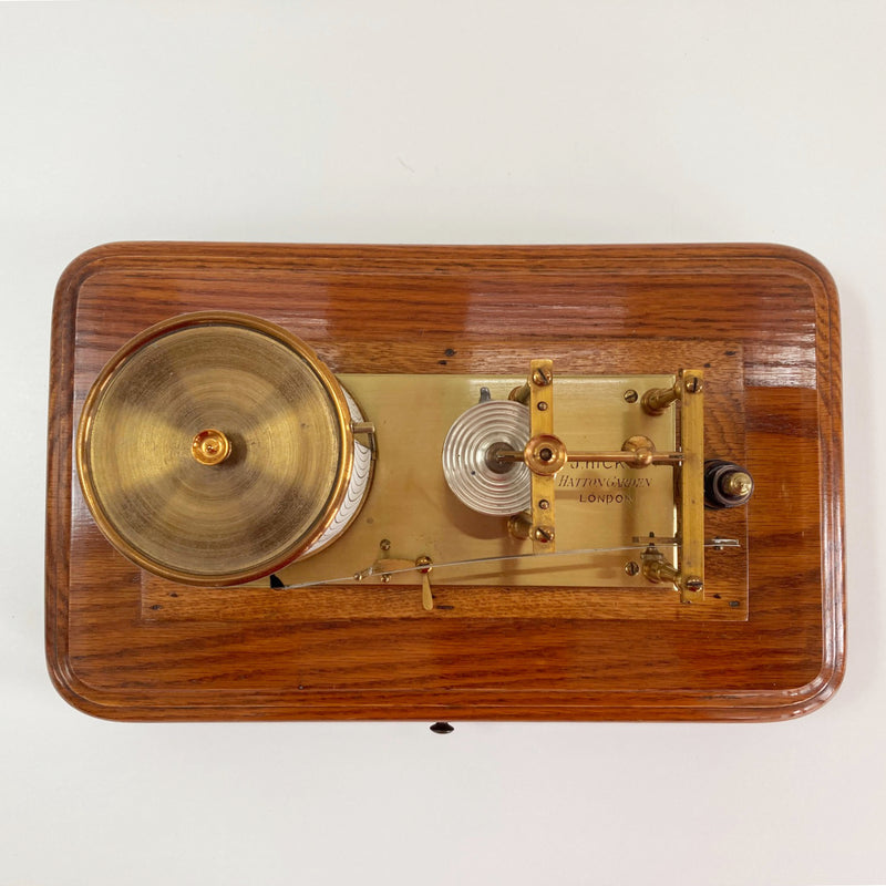Edwardian Golden Oak Barograph by J Hicks London