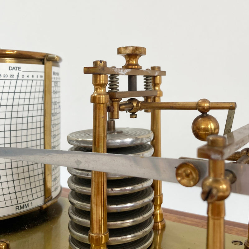 Edwardian Golden Oak Barograph by J Hicks London