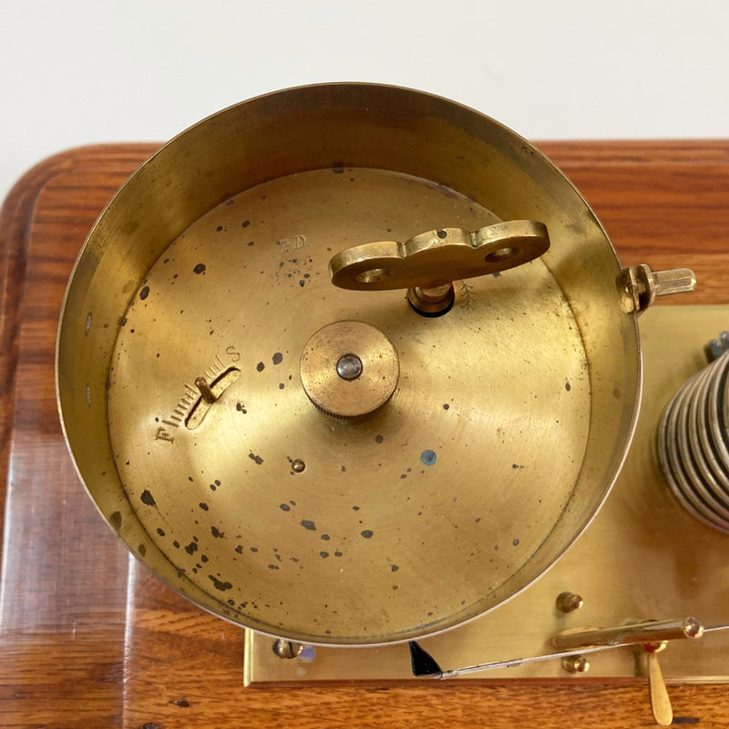 Edwardian Golden Oak Barograph by J Hicks London