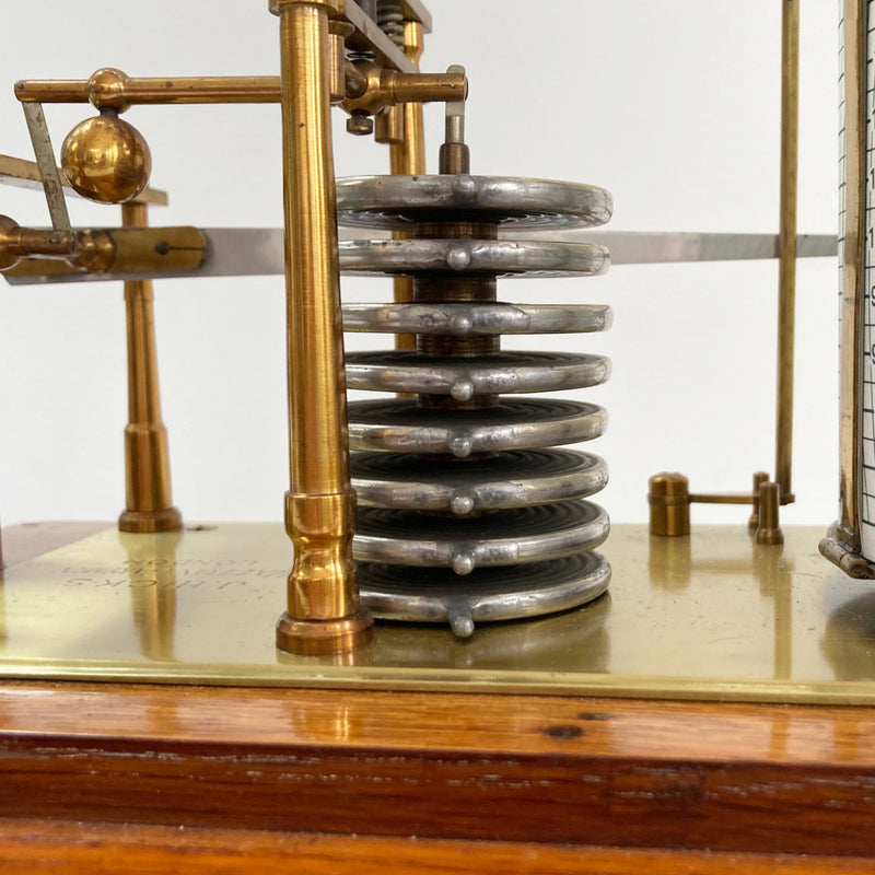 Edwardian Golden Oak Barograph by J Hicks London