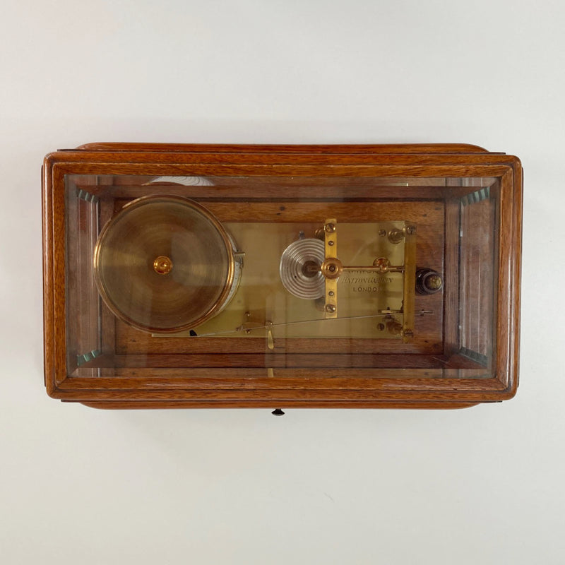 Edwardian Golden Oak Barograph by J Hicks London