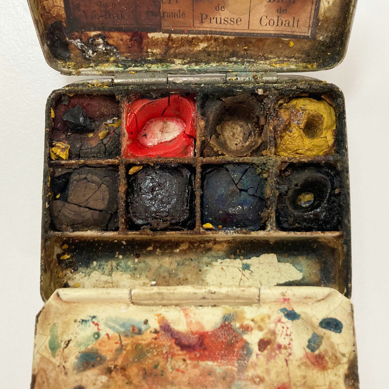 Mid Victorian Miniature Water Colour Paint Box by AW Faber, Germany