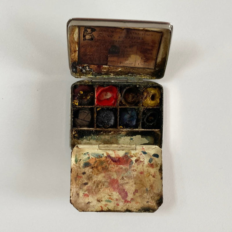 Mid Victorian Miniature Water Colour Paint Box by AW Faber, Germany