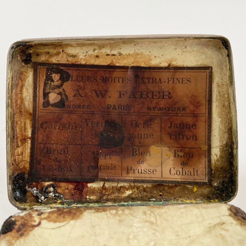 Mid Victorian Miniature Water Colour Paint Box by AW Faber, Germany