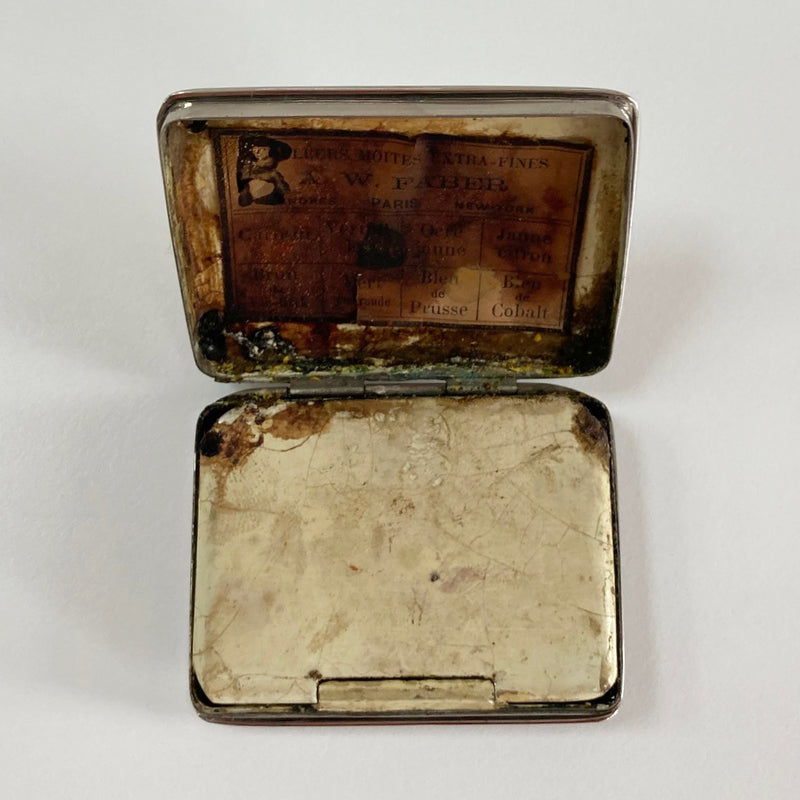 Mid Victorian Miniature Water Colour Paint Box by AW Faber, Germany