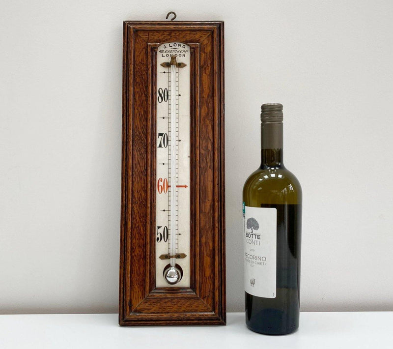 Large Victorian Porcelain scale Wall Thermometer by Joseph Long of Eastcheap London - Jason Clarke Antiques