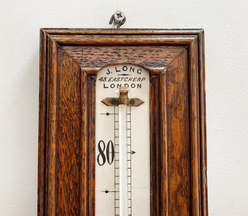 Large Victorian Porcelain scale Wall Thermometer by Joseph Long of Eastcheap London - Jason Clarke Antiques
