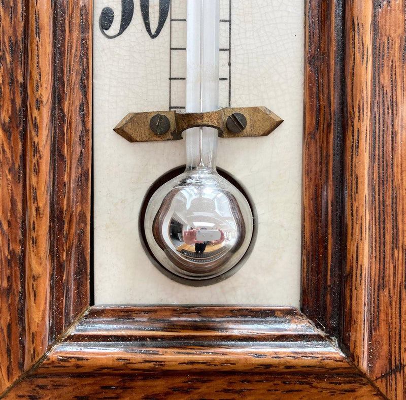 Large Victorian Porcelain scale Wall Thermometer by Joseph Long of Eastcheap London - Jason Clarke Antiques