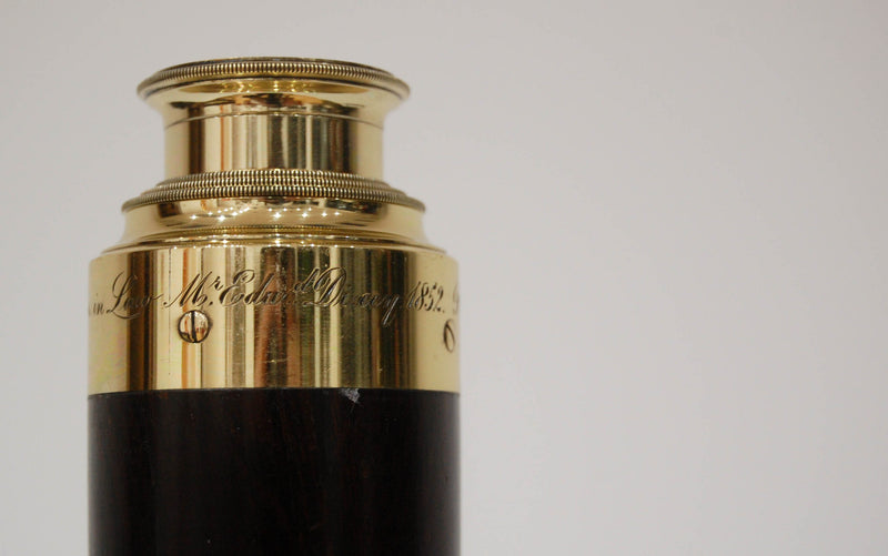 Victorian Three Draw Telescope by William Dixey Engraved with an Edward Dixey Dedication