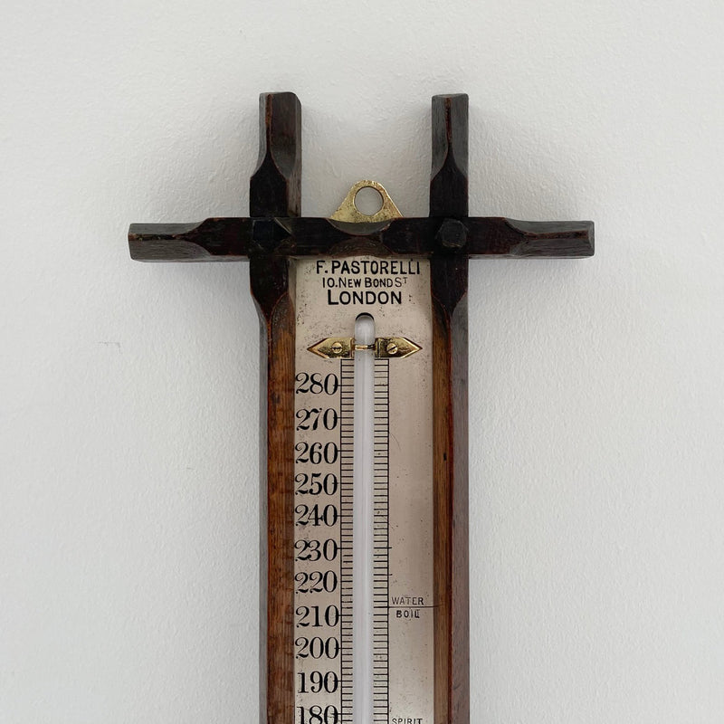 Large Late Victorian Wall Thermometer by Francis Pastorelli of Bond Street