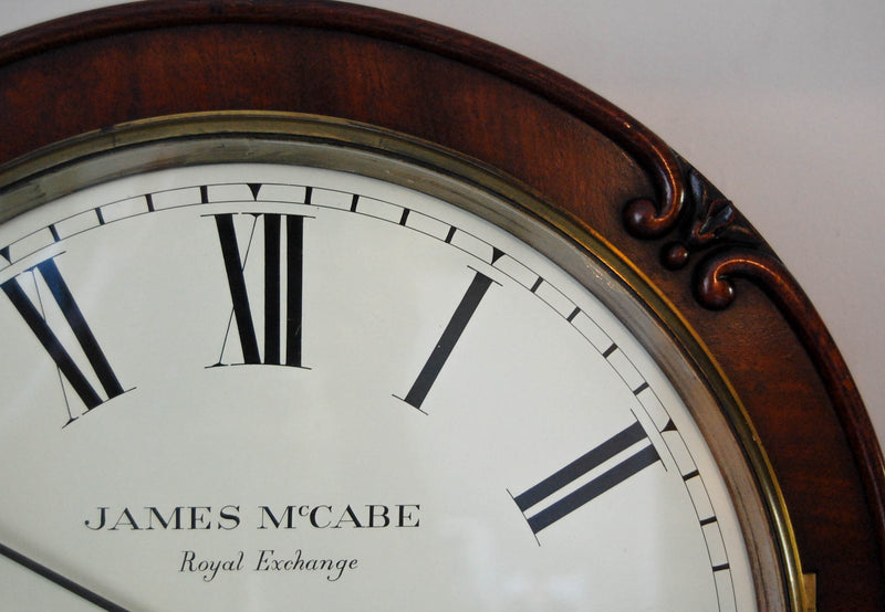 Early Victorian Drumhead Dial Wall Clock by James McCabe, Royal Exchange, London