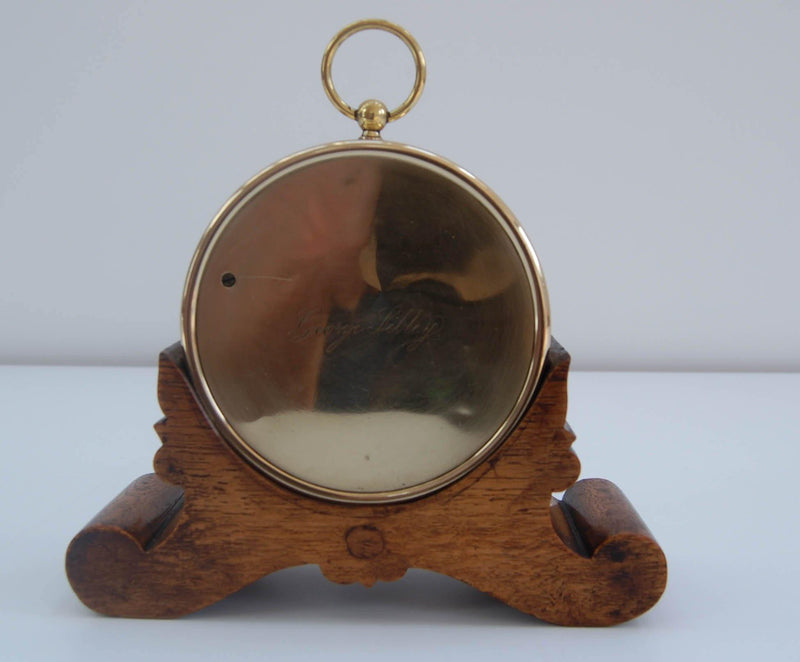 Early Victorian Aneroid Barometer on Stand by Troughton & Simms & Engraved to George Sibley - Jason Clarke Antiques