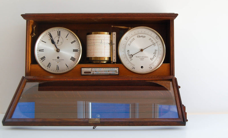 Mid-Victorian Weather Station or Self Recording Aneroid Barometer by Negretti & Zambra